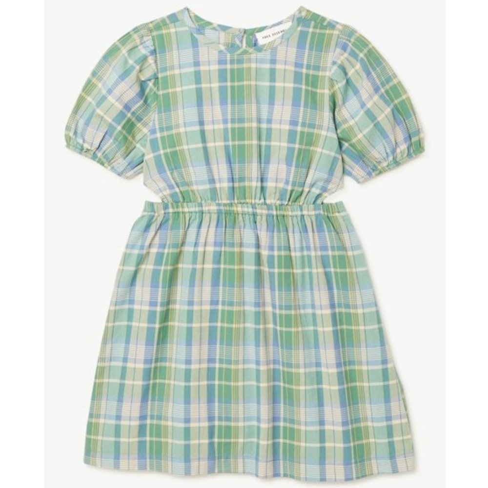 Free Assembly Girls Cut Out Madras Green Dress